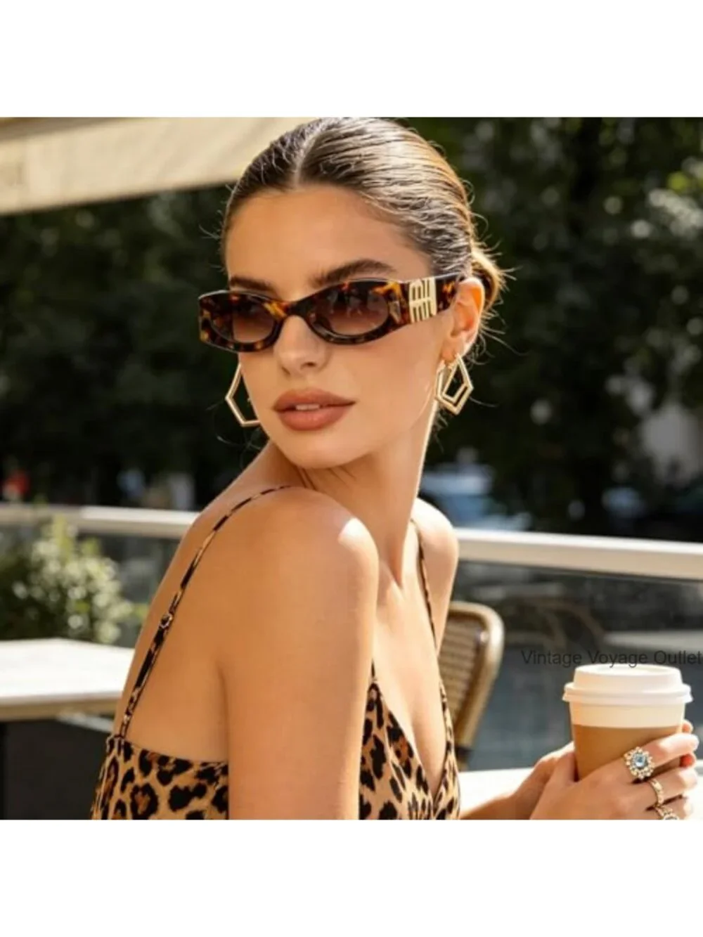 Retro Cat Eye Sunglasses for Women UV400 Narrow Frame Trendy Shades